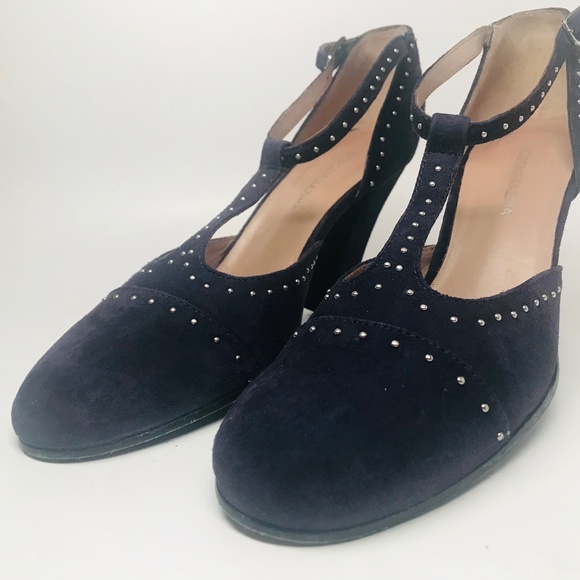 BCBG Purple Suede T-Strap Pump - Picture 1 of 8